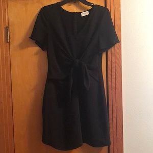 Tie front black dress